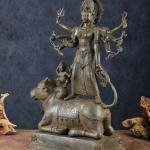 Vintage Balinese Bronze Durga Statue | 22.5" Lost Wax Art | 6kg Sacred Masterpiece | Mahishasura Mardini Beauty | Jaipurio